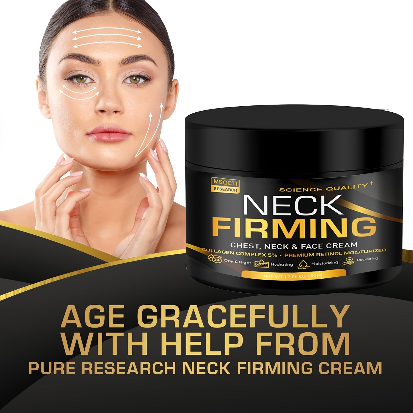Creme Firmador para Pescoço 50ml - Colagénio e Retinol Anti-Flacidez