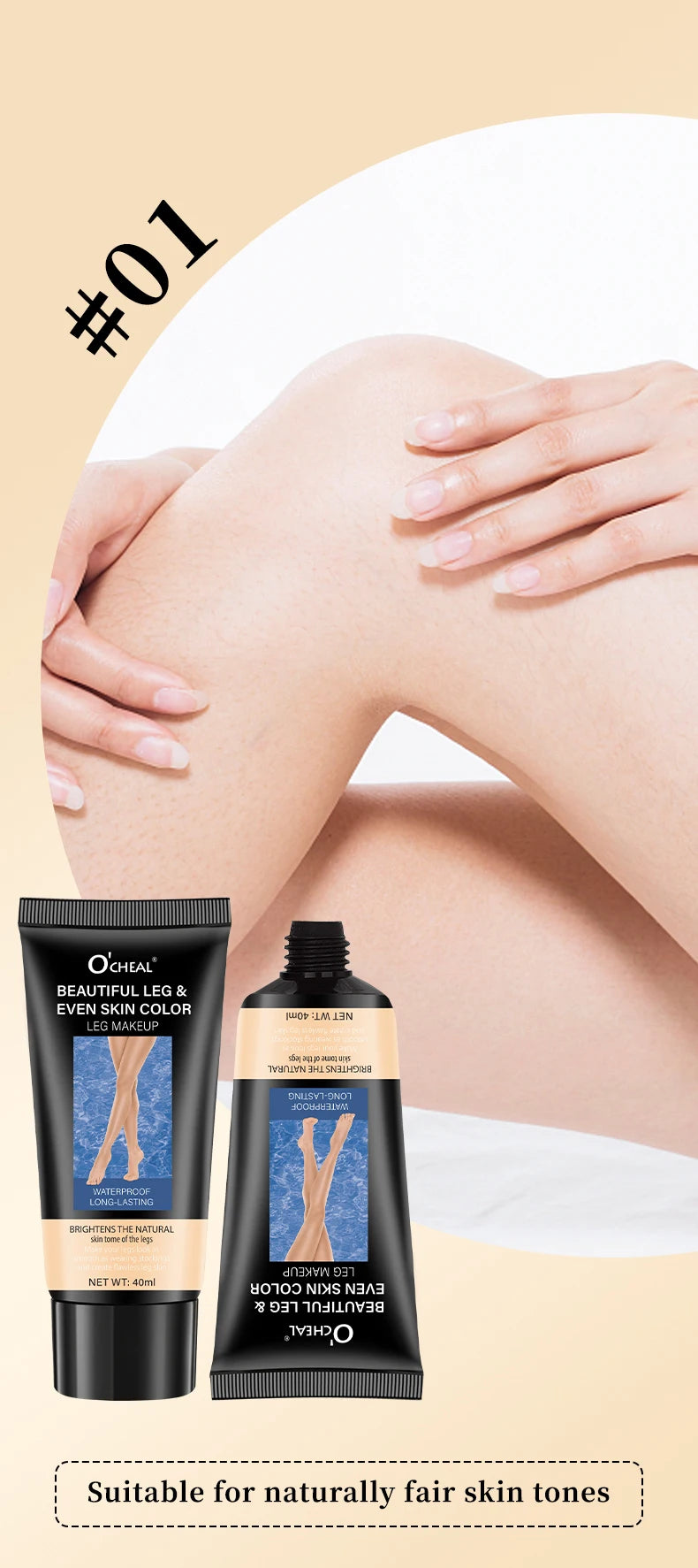 Creme de Beleza para Pernas OCHEAL - Base Hidratante com Esqualano 40ml