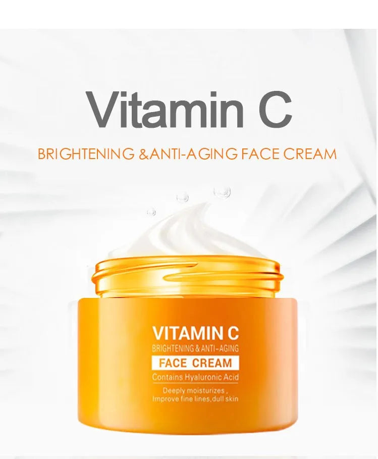 DR.RASHEL vitamin C Facial Cleanser And Toner Essence Face Cream 4-Piece Facial Skincare Set
