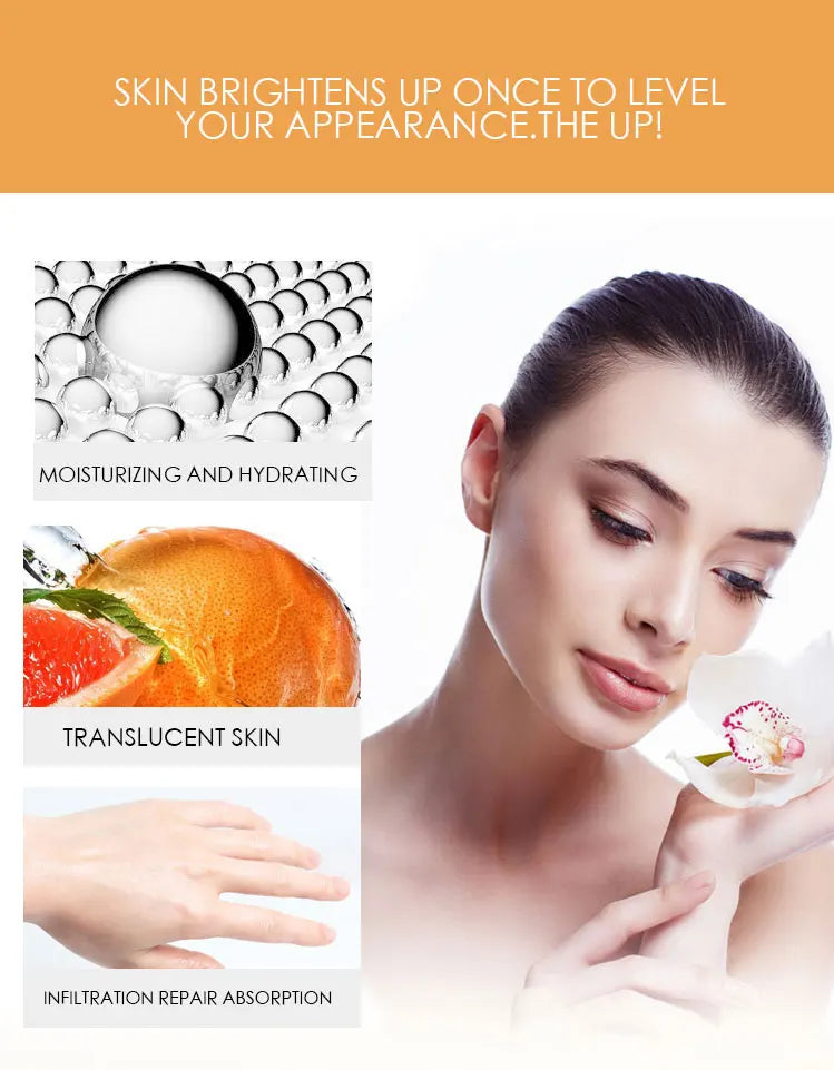 DR.RASHEL vitamin C Facial Cleanser And Toner Essence Face Cream 4-Piece Facial Skincare Set