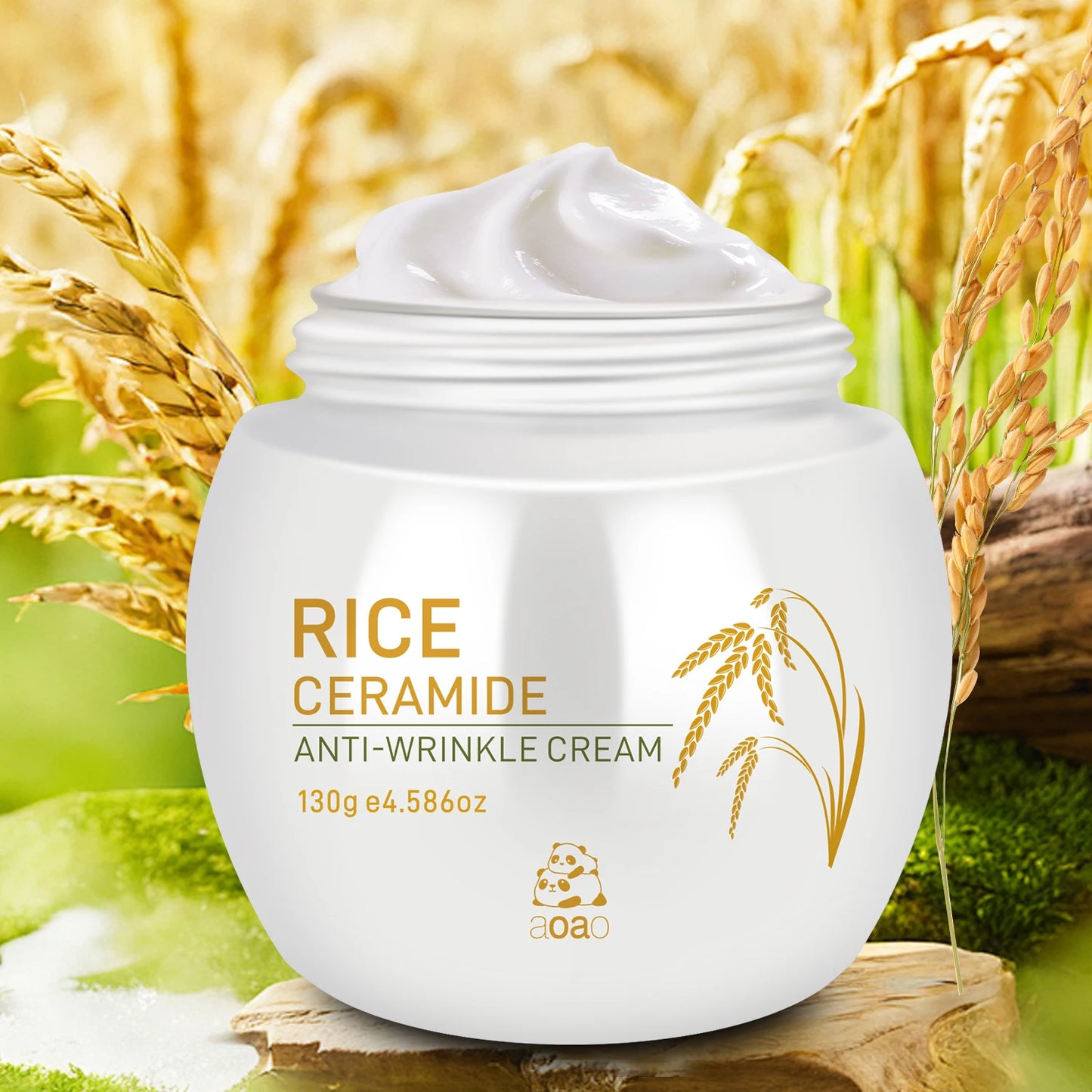 Creme de Arroz Anti-Rugas Colagénio - Hidratante Nutritivo com Ceramidas para Pele Firme