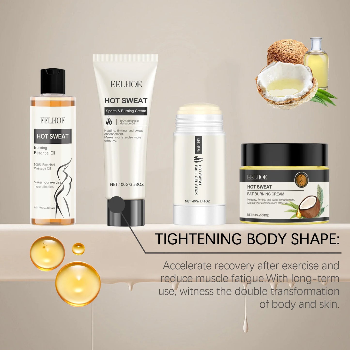 Creme Anti-Flacidez EELHOE 100ml - Firmador Abdominal Hidratante Modelador
