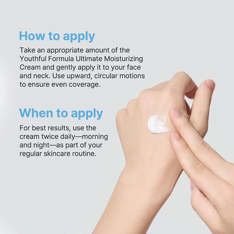 100mL Ultimate Moisturizing Cream Collagen Youthful Formula Niacinamide Centella Asiatica Hyaluronic Acid Wrinkles Spots Cream