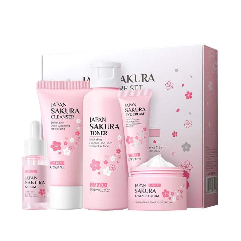 Set Sakura LAIKOU Essencial - 5 Peças para Pele Áspera e Seca