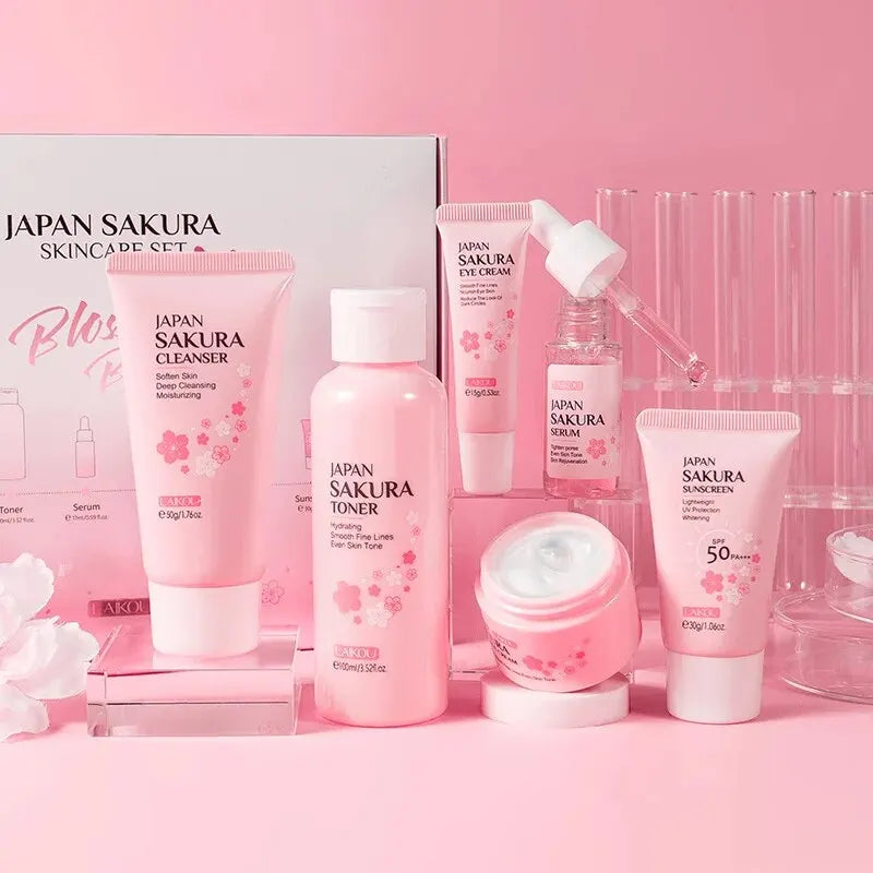Set Presente Sakura Japonês - 6 Peças com Protetor Solar Gift Set