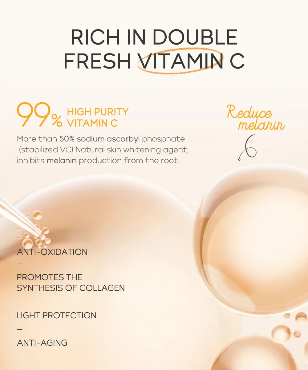 Set Completo de Cuidados Faciais com Vitamina C - 5 Peças Hidratante Anti-Idade