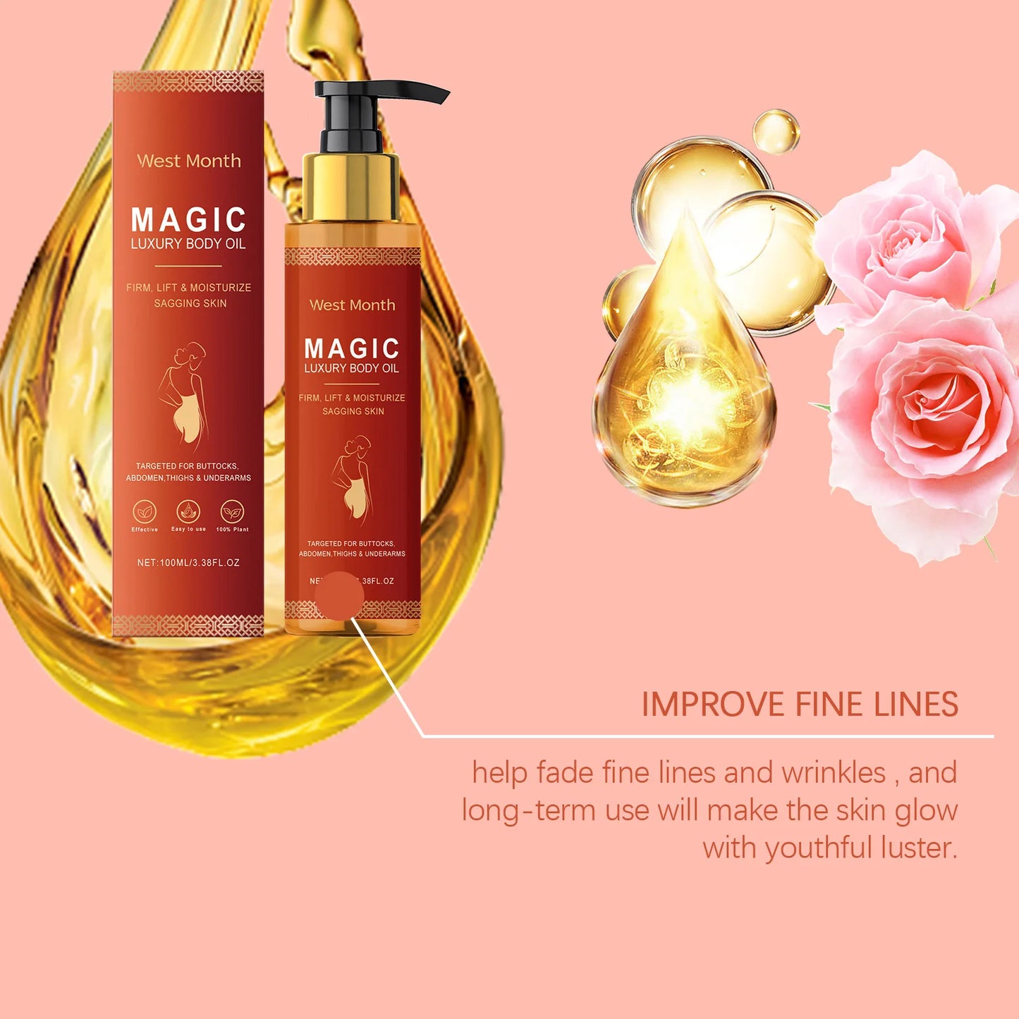 Óleo Corporal Mágico de Luxo - Hidratante e Firmador 100ml