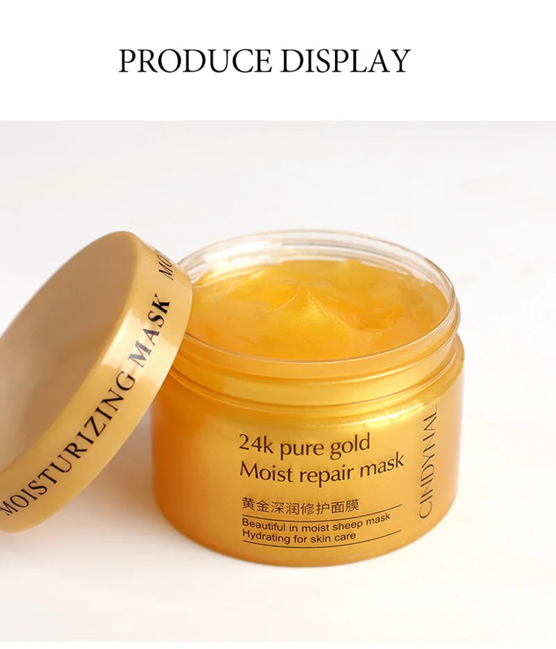 Creme Facial Ouro 24K 120g - Máscara Noturna Colagénio Hidratante