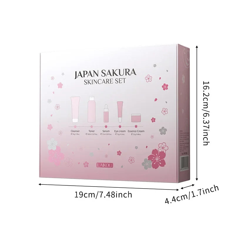 Kit Sakura LAIKOU - 5 Peças Hidratante Anti-Rugas e Limpeza de Poros