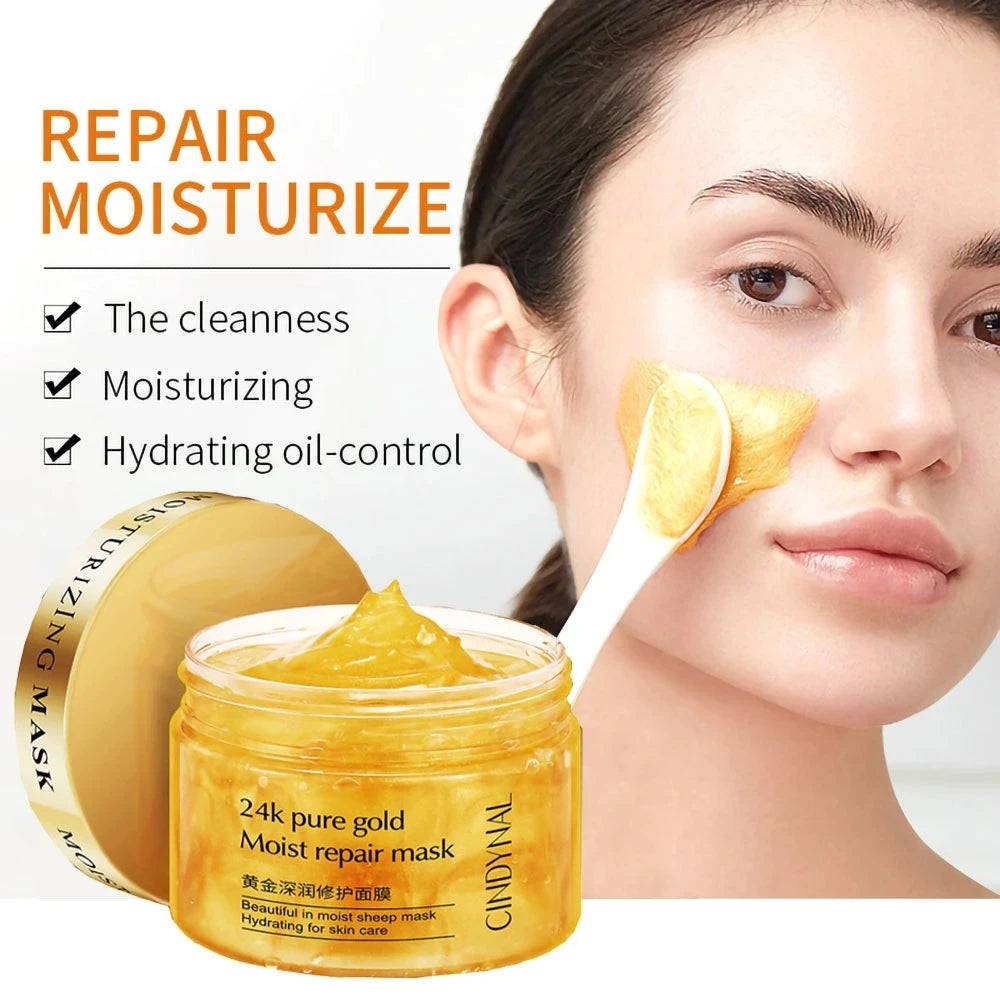 Creme Facial Ouro 24K 120g - Máscara Noturna Colagénio Hidratante