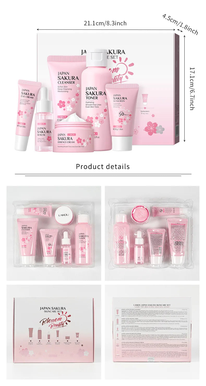 Set Presente Sakura Japonês - 6 Peças com Protetor Solar Gift Set