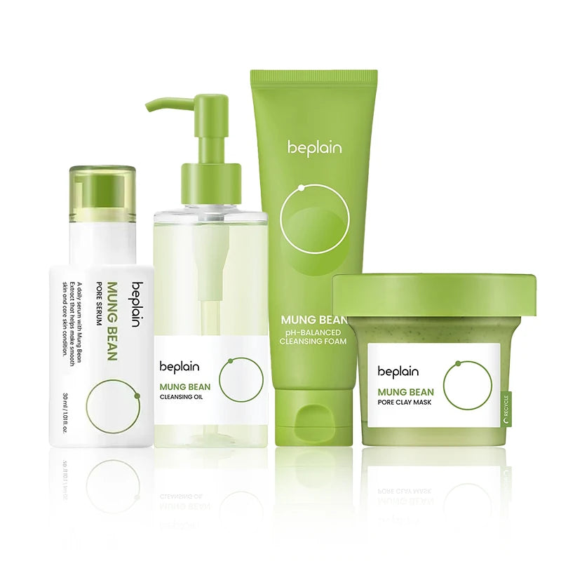 Facial Cleansing Set Centella Cleansing Foam,Poremizing Quick Clay Stick Mask and Gentle Makeup Remover Oil Pore Care 2pcs Set