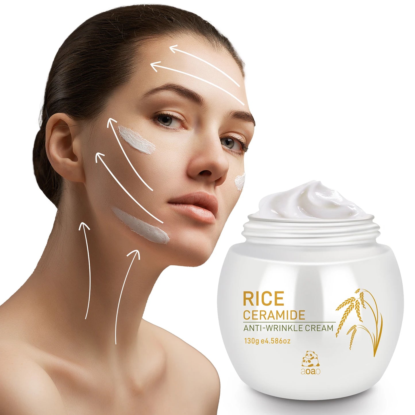 Creme de Arroz Anti-Rugas Colagénio - Hidratante Nutritivo com Ceramidas para Pele Firme