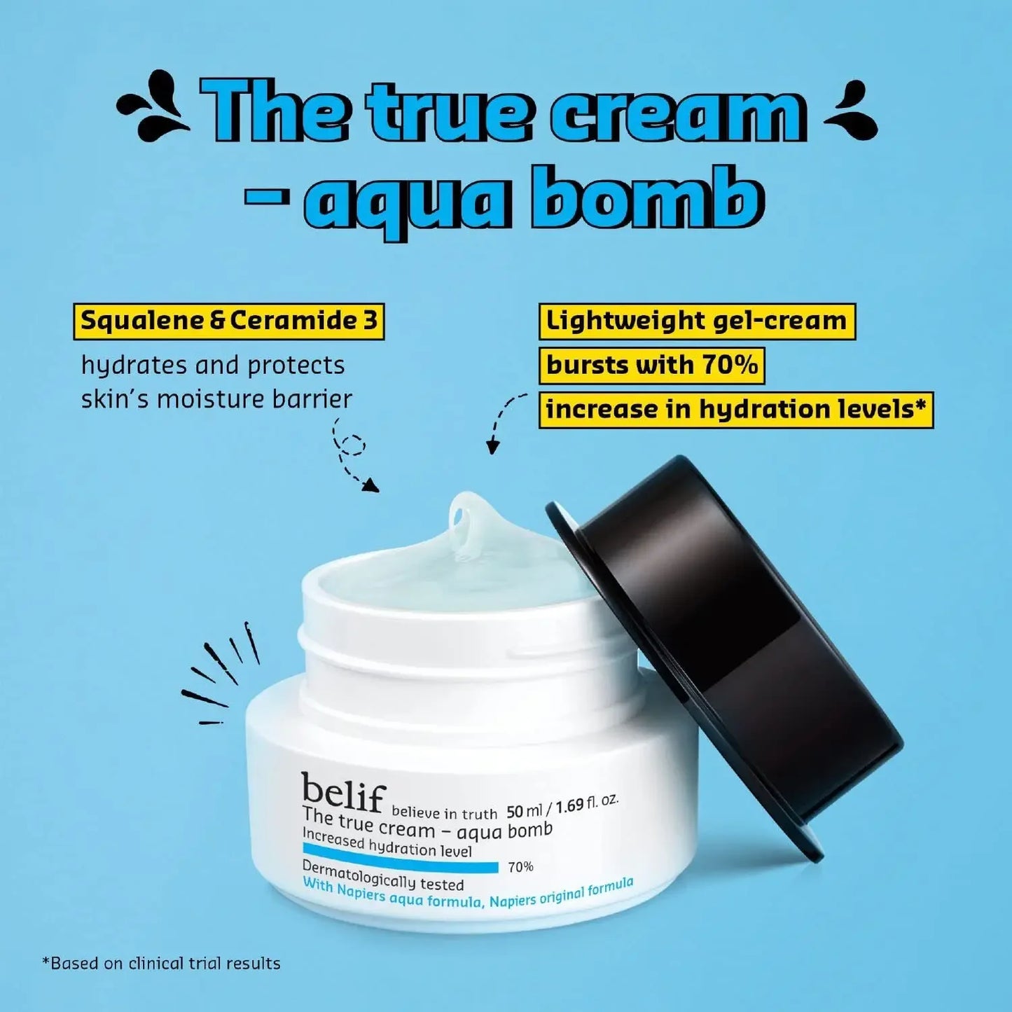 Creme Hidratante BELIF True Cream 10ml x3 - 26h Hidratação Coreano