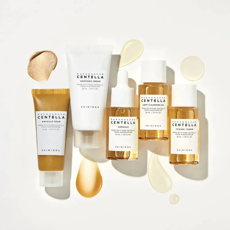 Kit de Viagem Coreano com Centella - 5 Peças Calmante e Hidratante