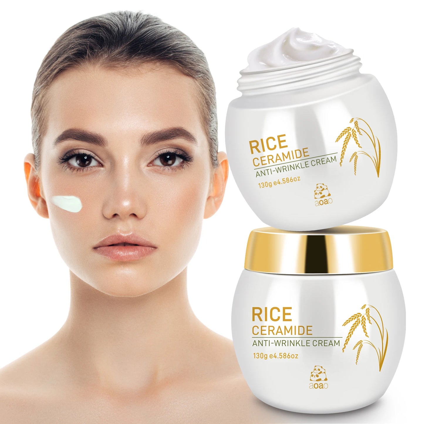 Creme de Arroz Anti-Rugas Colagénio - Hidratante Nutritivo com Ceramidas para Pele Firme