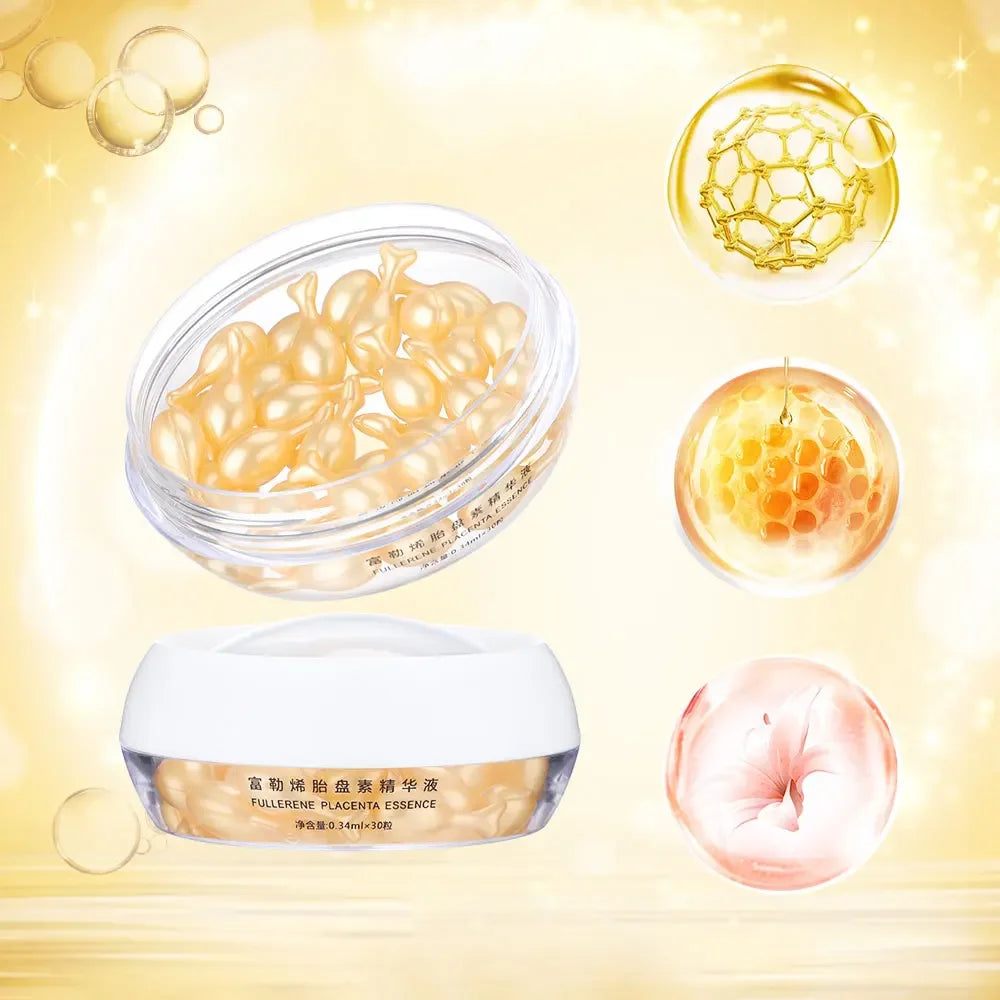 Cápsulas de Ácido Hialurónico 30 Peças - Sérum Hidratante Reparador e Firmador Facial