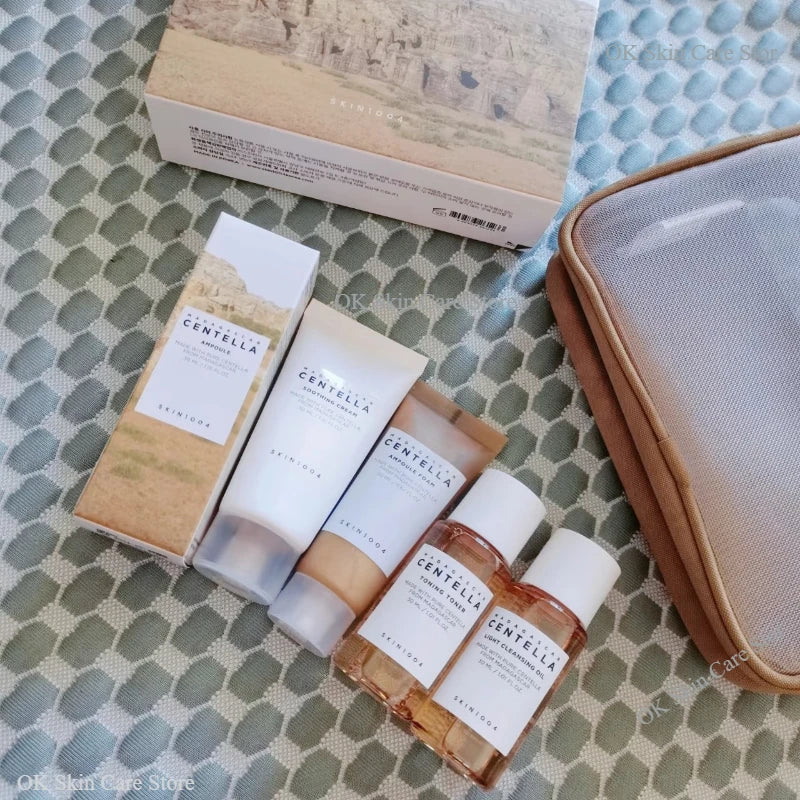 Kit de Viagem Coreano com Centella - 5 Peças Calmante e Hidratante