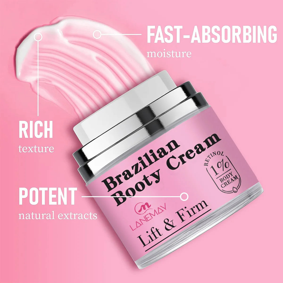 Creme Brasileiro para Glúteos 50ml - Hidratante Nutritivo Anti-Celulite