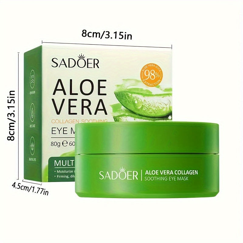 Máscaras para Olhos de Aloé Vera e Colagénio - 60 Unidades Hidratantes