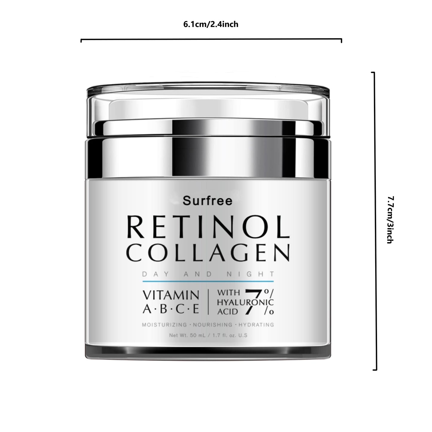 Creme Facial de Retinol 50ml - Dia e Noite com Colagénio e Vitamina C