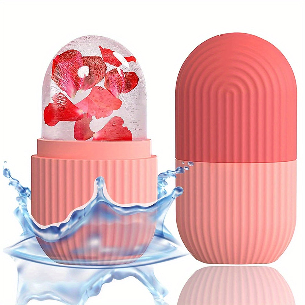 Roller Facial de Gelo em Silicone - Massagem Refrescante para Rosto, Olhos e Pescoço