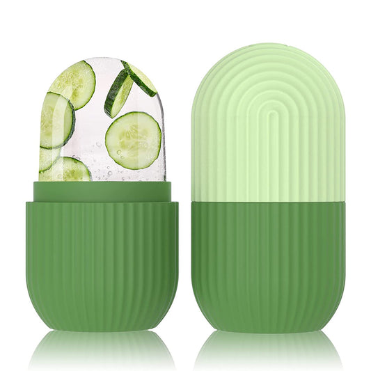 Roller Facial de Gelo em Silicone - Massagem Refrescante para Rosto, Olhos e Pescoço