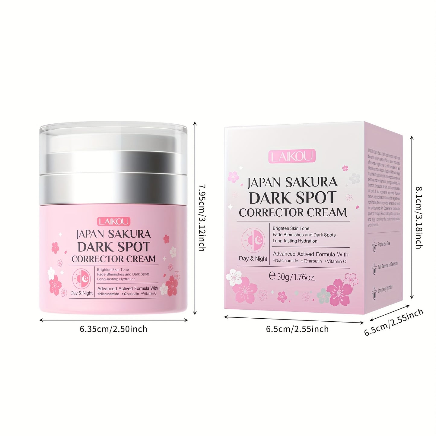 Creme Corretor Manchas Sakura 50ml - Vitamina C, E e Arbutina Anti-Idade Hipoalergénico