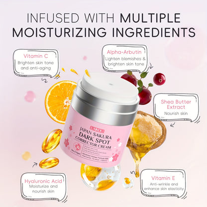 Creme Corretor Manchas Sakura 50ml - Vitamina C, E e Arbutina Anti-Idade Hipoalergénico