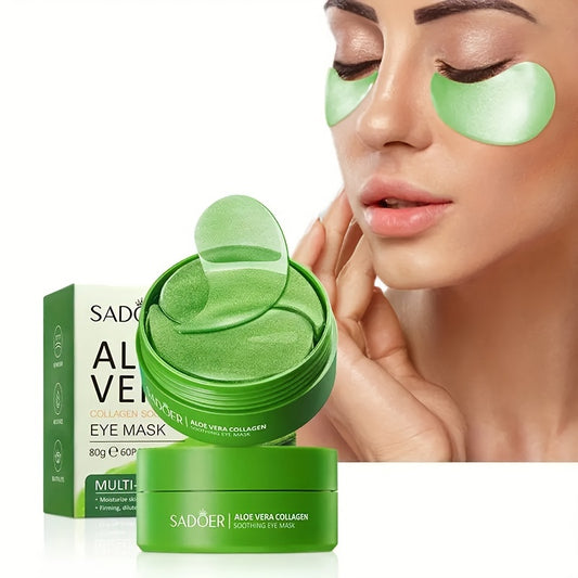 Máscaras para Olhos de Aloé Vera e Colagénio - 60 Unidades Hidratantes