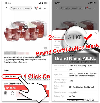 AILKE face cream Roe Essence Anti-Aging Wrinkle Brightening Moisturizing Whitening Freckles women beauty skin HOT Facial care