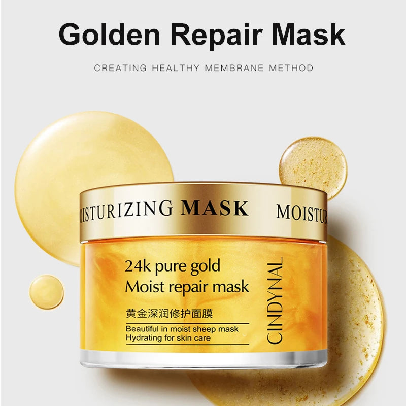 Creme Facial Ouro 24K 120g - Máscara Noturna Colagénio Hidratante