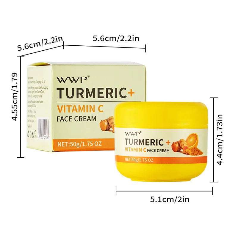Creme Facial Açafrão Vitamina C 50g - Clareador Anti-Manchas Hidratante