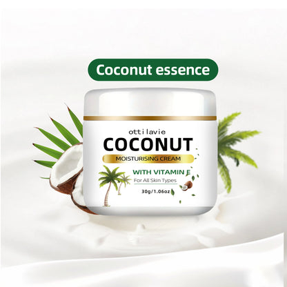 Creme Hidratante de Coco 24h com Vitamina E e Colagénio - Hipoalergénico para Todos os Tipos de Pele