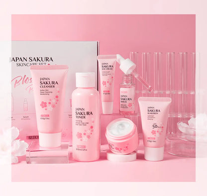Set Presente Sakura Japonês - 6 Peças com Protetor Solar Gift Set