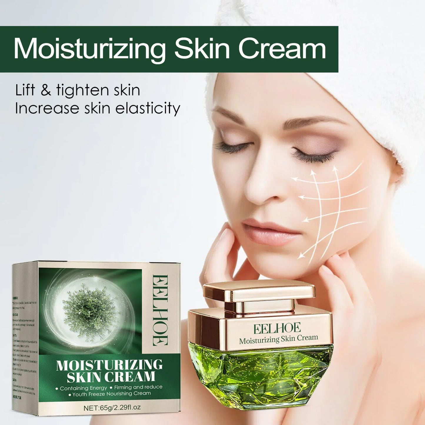 Creme Facial Colagénio EELHOE 65g - Anti-Idade Firmeza Hidratante