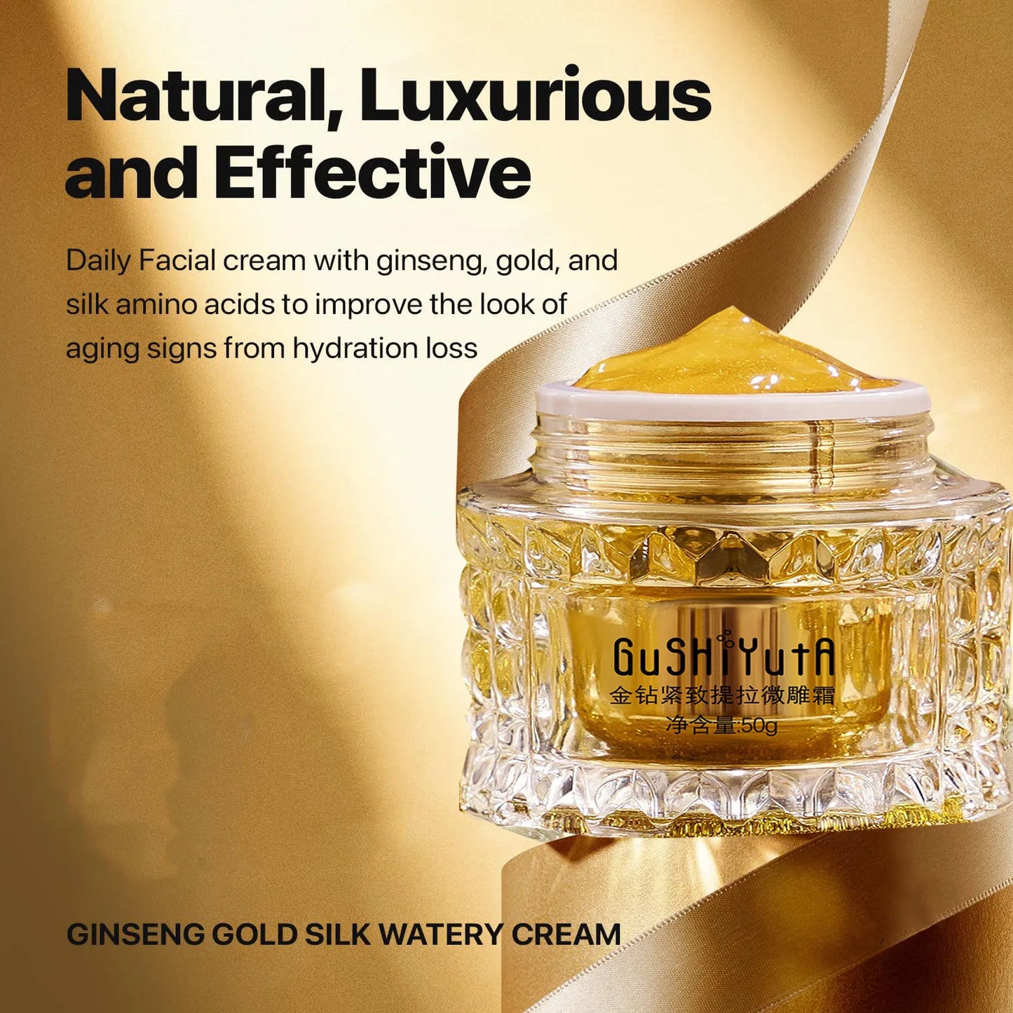 Creme Premium Ginseng e Seda Dourada - Anti-Idade Hidratante Luxo