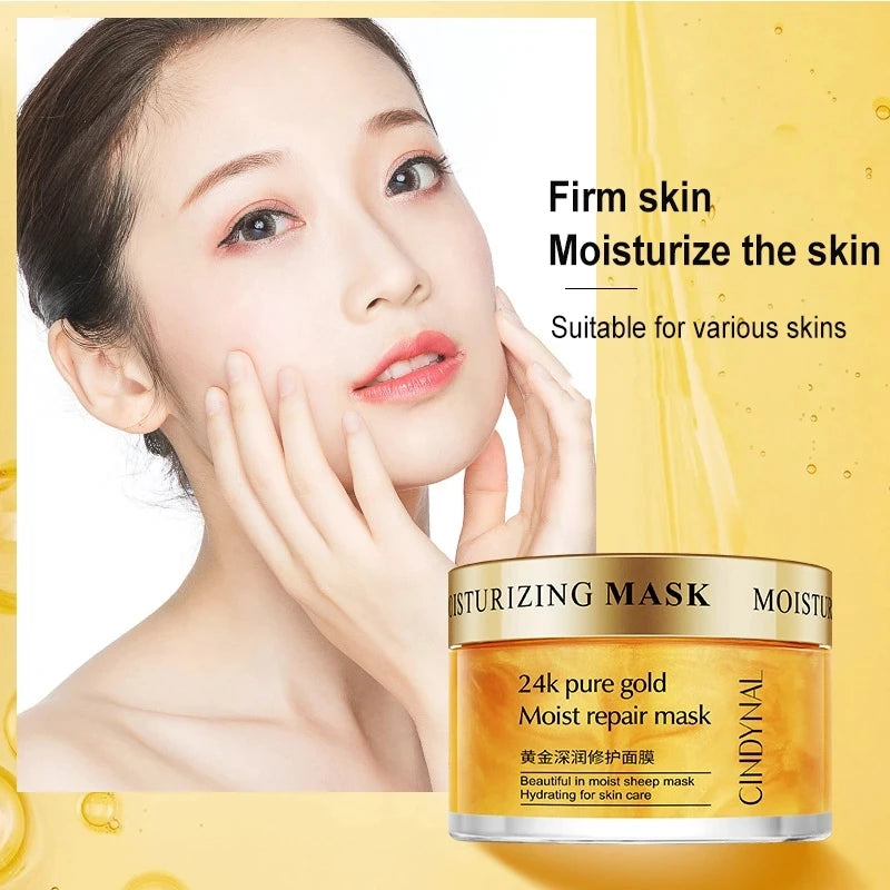 Creme Facial Ouro 24K 120g - Máscara Noturna Colagénio Hidratante