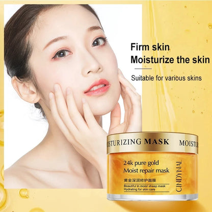 Creme Facial Ouro 24K 120g - Máscara Noturna Colagénio Hidratante