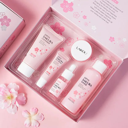 Kit Sakura LAIKOU - 5 Peças Hidratante Anti-Rugas e Limpeza de Poros