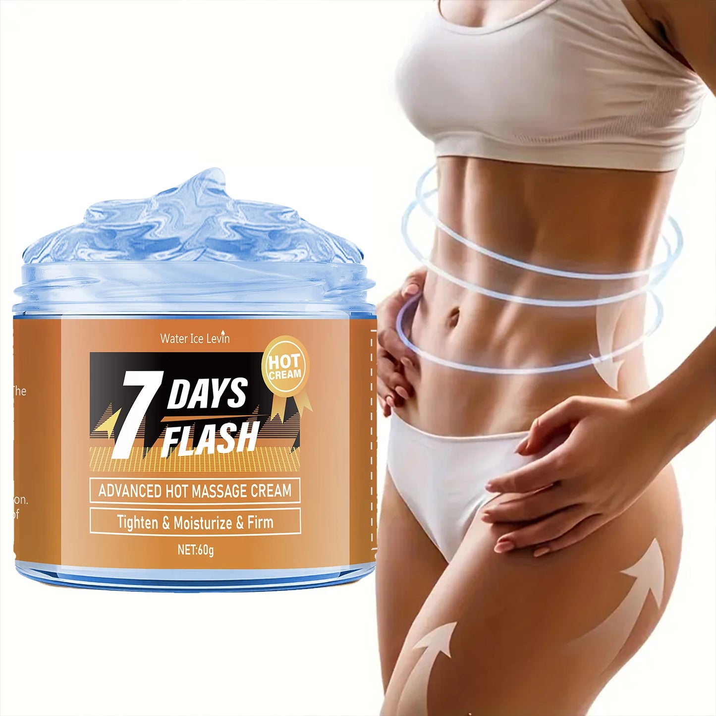 Creme de Massagem Hidratante 60g - Curcumina e Extratos Vegetais para Barriga e Pele Flácida