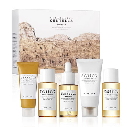 Kit de Viagem Coreano com Centella - 5 Peças Calmante e Hidratante