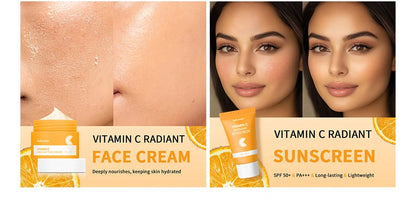 Set Vitamina C Completo - 6 Peças com Protetor Solar e Hidratação Profunda