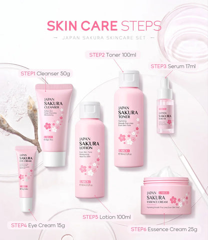 Kit Sakura LAIKOU Completo - 6 Peças Iluminador e Hidratante Premium