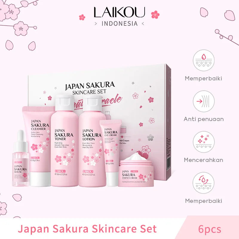 Kit Sakura LAIKOU Completo - 6 Peças Iluminador e Hidratante Premium
