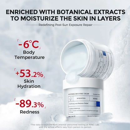 NING DERMOLOGIE SOOTHING SMOOTHIE CREAM INSTANTLY COOLS AND SOOTHES, PROVIDES DAILY REPAIR, AND NOURISHES THE SKIN'S OUTER LAYER