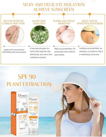 Protetor Solar Facial e Corporal SPF 90 - Anti-Idade Hidratante Clareador