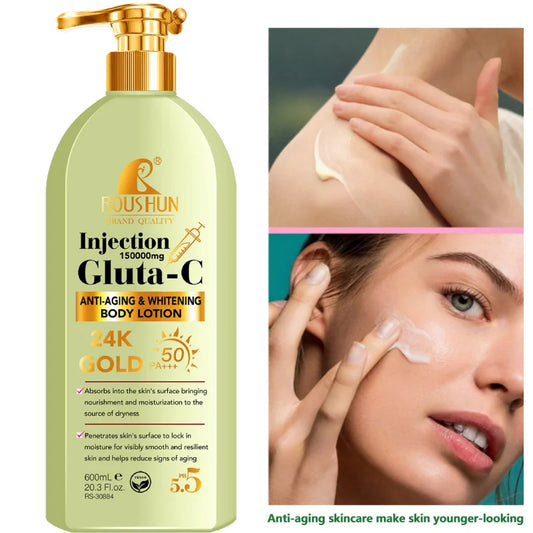 Loção Corporal GLUTA-C 600ml - 2-em-1 Hidratante e Protetor Solar