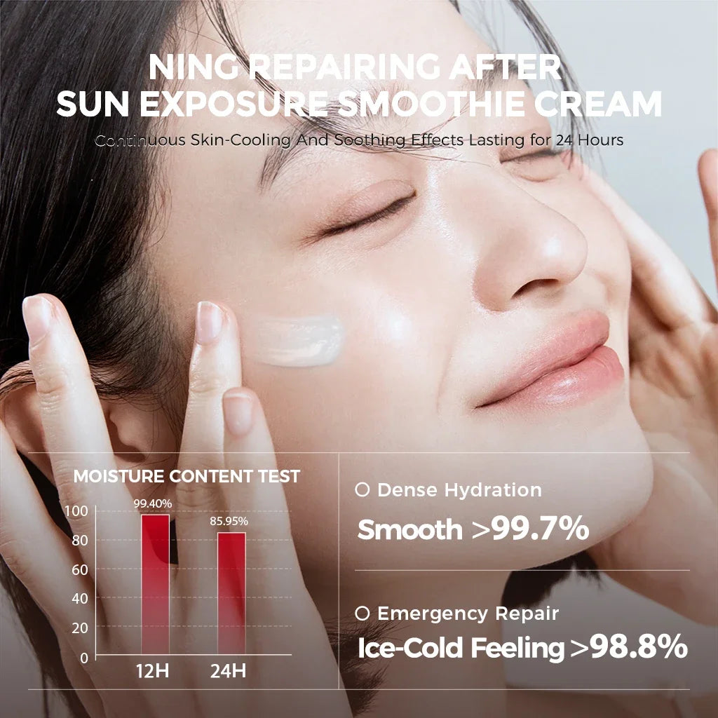 NING DERMOLOGIE SOOTHING SMOOTHIE CREAM INSTANTLY COOLS AND SOOTHES, PROVIDES DAILY REPAIR, AND NOURISHES THE SKIN'S OUTER LAYER