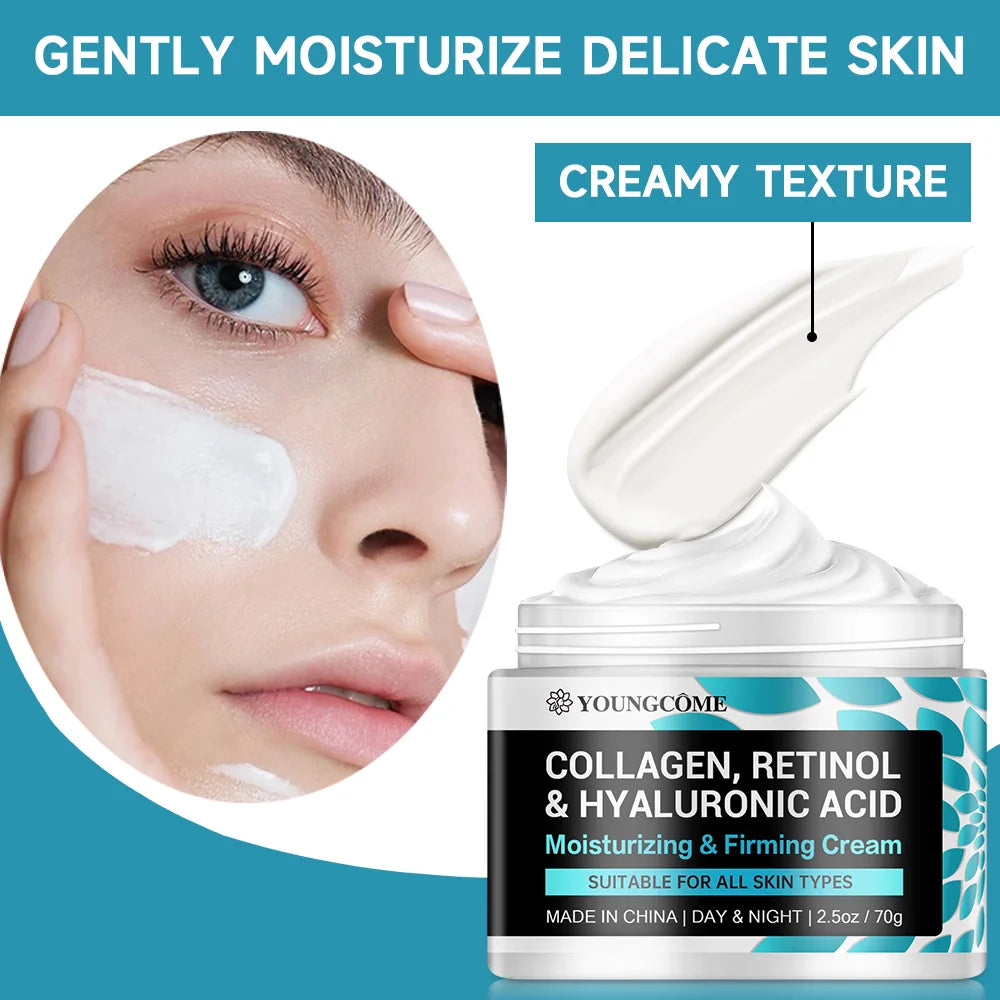 Creme Facial Retinol Colagénio 40g - Hidratante Nutritivo Pele Seca Rugosa Anti-Idade
